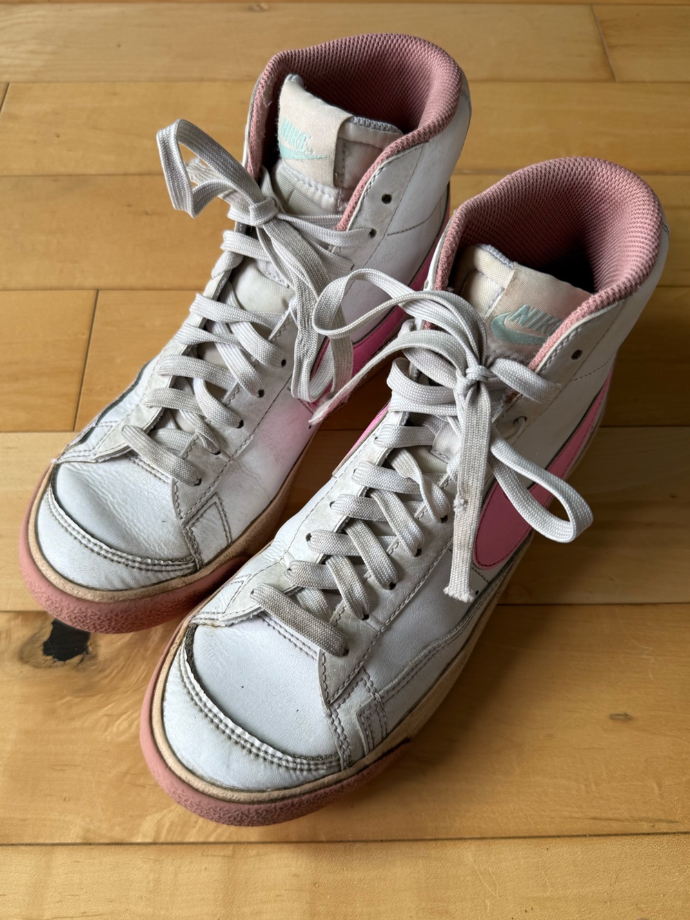 Nike Blazer High Top Sneakers White Pink 6.5Y